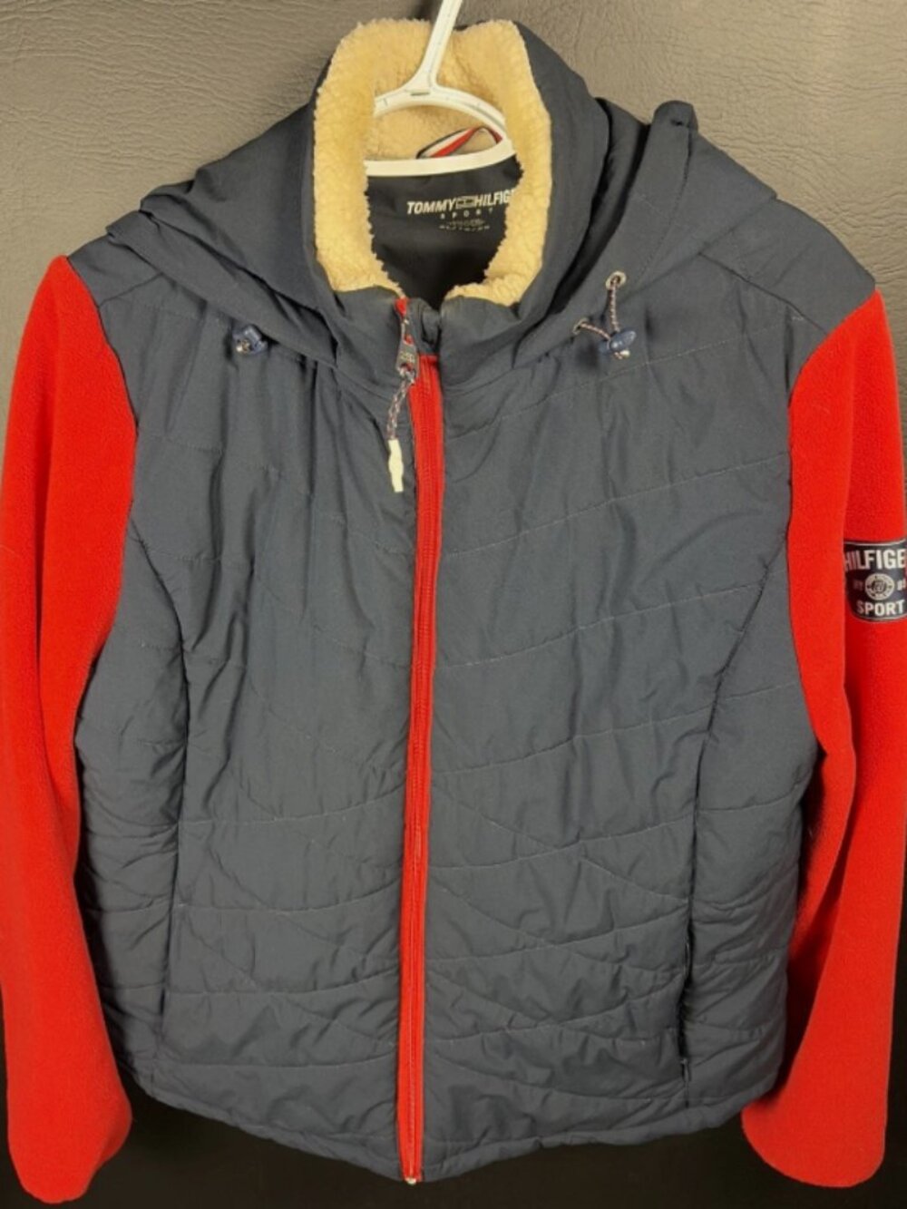 Tommy Hilfiger Sport Women XL Jacket Red And Navy With Hood